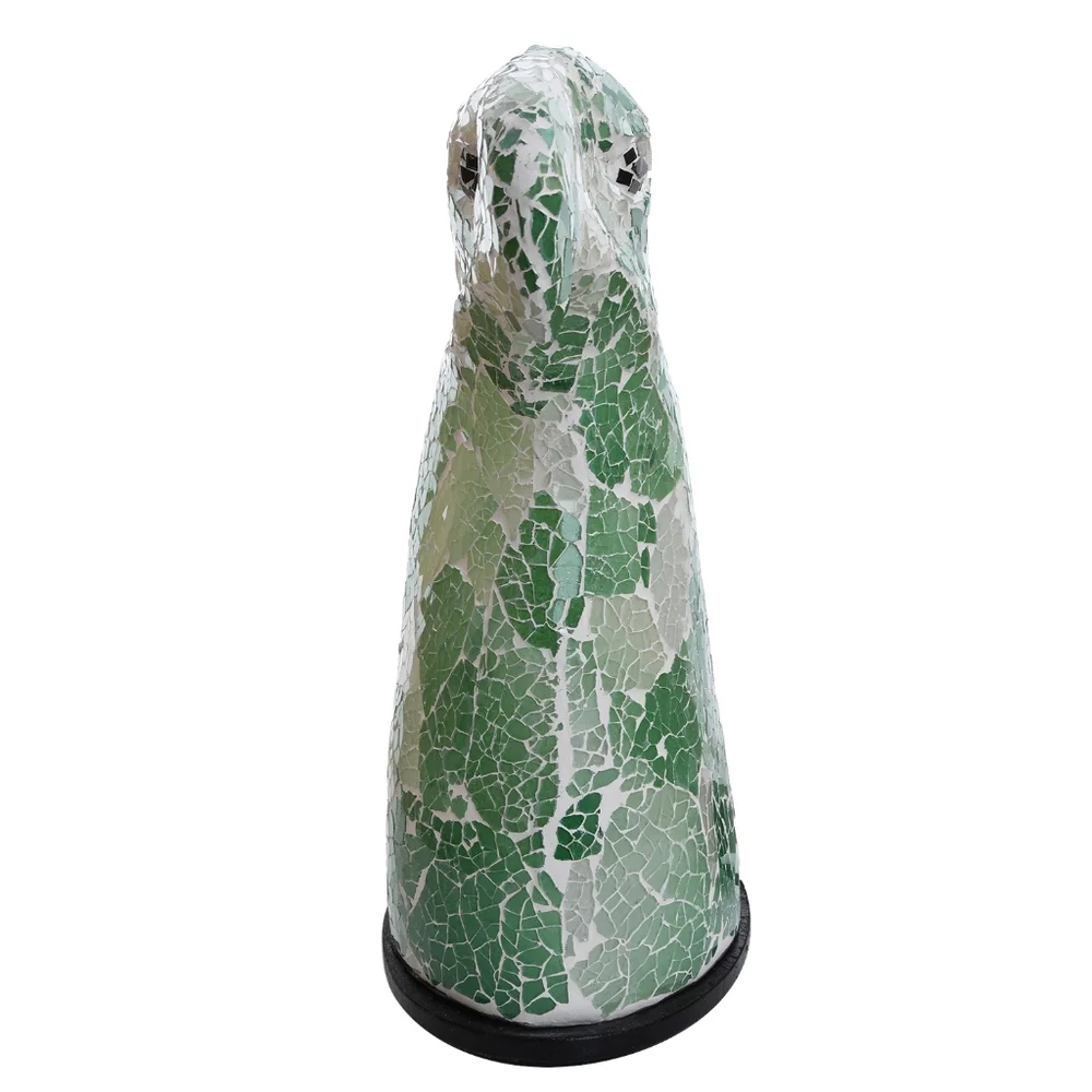 Green Mosaic Glass Eagle Lamp